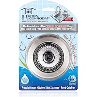 Kitchen SinkShroom Revolutionary Clog-Free Stainless Steel Sink Strainer, Chrome-Gray (1 Pack)