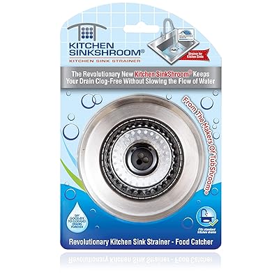 Kitchen SinkShroom Revolutionary Clog-Free Stainless Steel Sink Strainer, Black