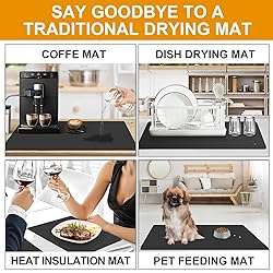 Dish Drying Mats for Kitchen Counter, Waterproof