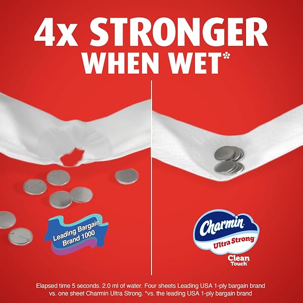 CHARMIN ULTRA STRONG CLEAN TOUCH TOILET PAPER, 6 FAMILY MEGA XL ROLLS = 42 REGULAR ROLLS