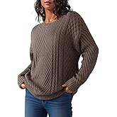 Dokotoo Women's Sweaters Casual Long Sleeve Oversized Sweater Fall Cable Knit Chunky Pullover Jumper Tops