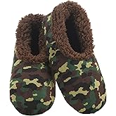 Snoozies Mens Slippers Indoor Plaid, Cord, or Camo, Sherpa Fleece-Lined Slippers Socks Non-Skid, Mens House Shoes, Male Gifts