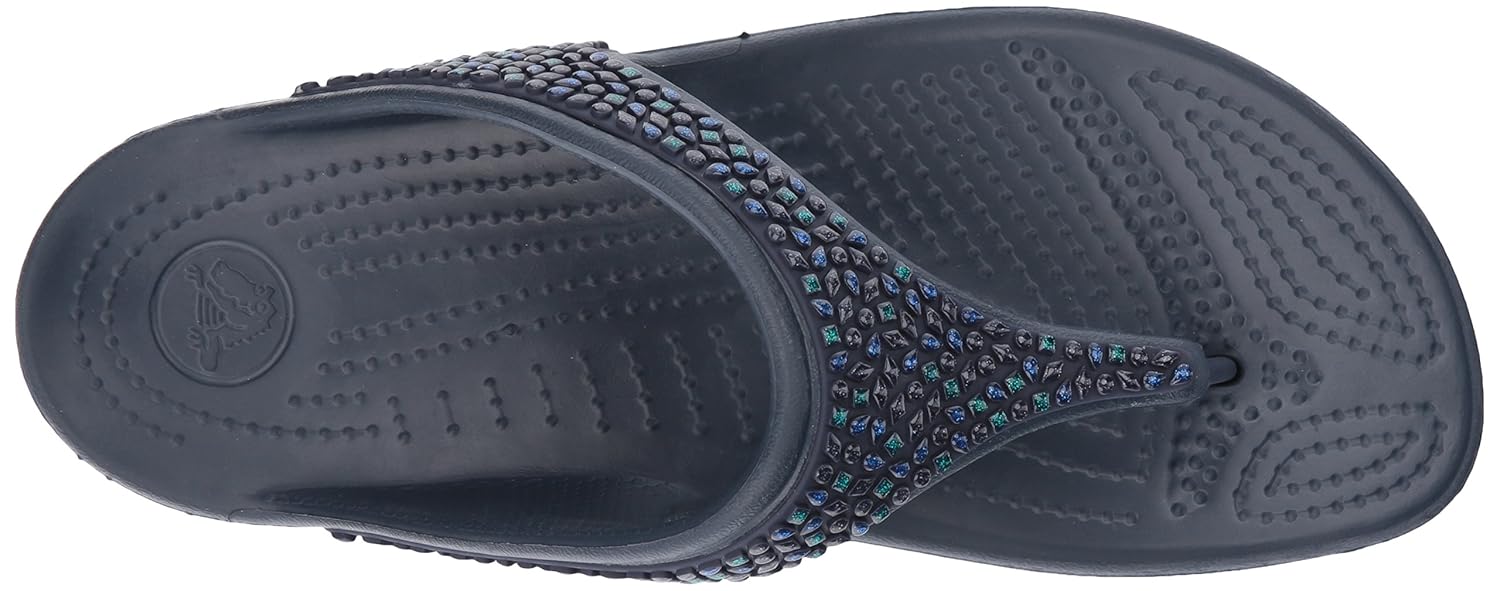 crocs women's sloane embellished flip-flops
