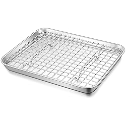 TeamFar Toaster Oven Pan with Cooling Rack