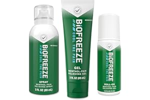 Biofreeze Pain Relief Roll-On 2.5 FL OZ, Gel 3 FL OZ, And Spray 3 FL OZ Variety Pack Topical Pain Reliever For Muscles And Joints From Arthritis, Backache, Strains, Bruises, Sprains (Package May Vary)