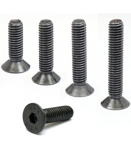 Class 12.9 Steel Socket Cap Screw, Plain Finish, Flat Head