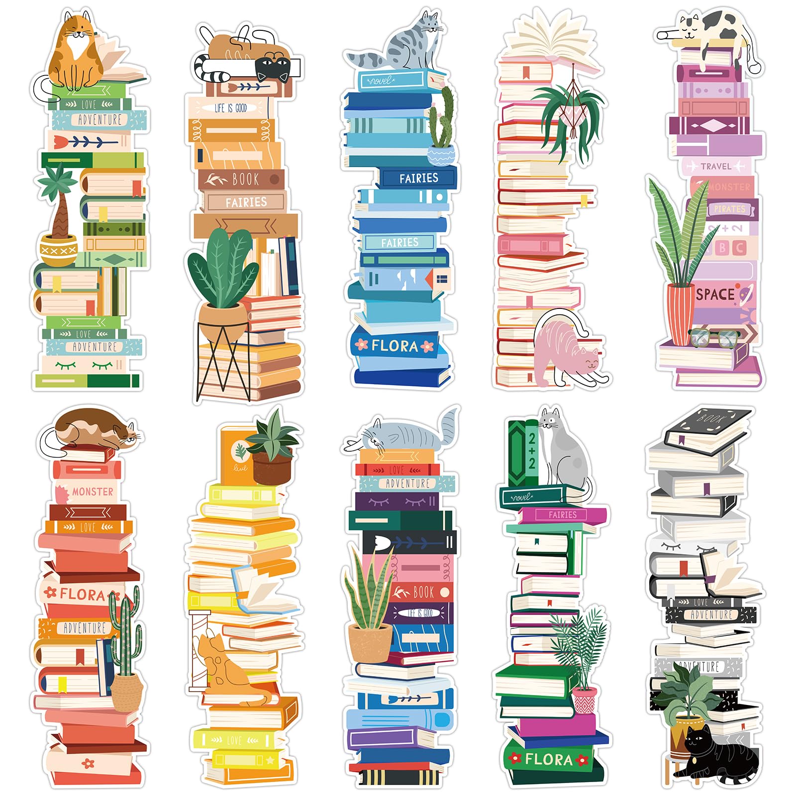 100pcs Double-Sided Book Markers and Reading Page Trackers - Paper Bookmarks for Students, Teachers, Women, Kids and Book Lovers (Style 1)