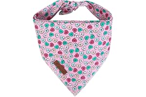 UP URARA PUP Valentine’s Day Dog Bandana, Valentine Triangle Bid Scarf for Medium Large Dog, Cotton Dog Kerchief for Girl Boy Dogs, Cute Wedding Dog Bandana, Puppy Valentine Colorful Heart Bandana