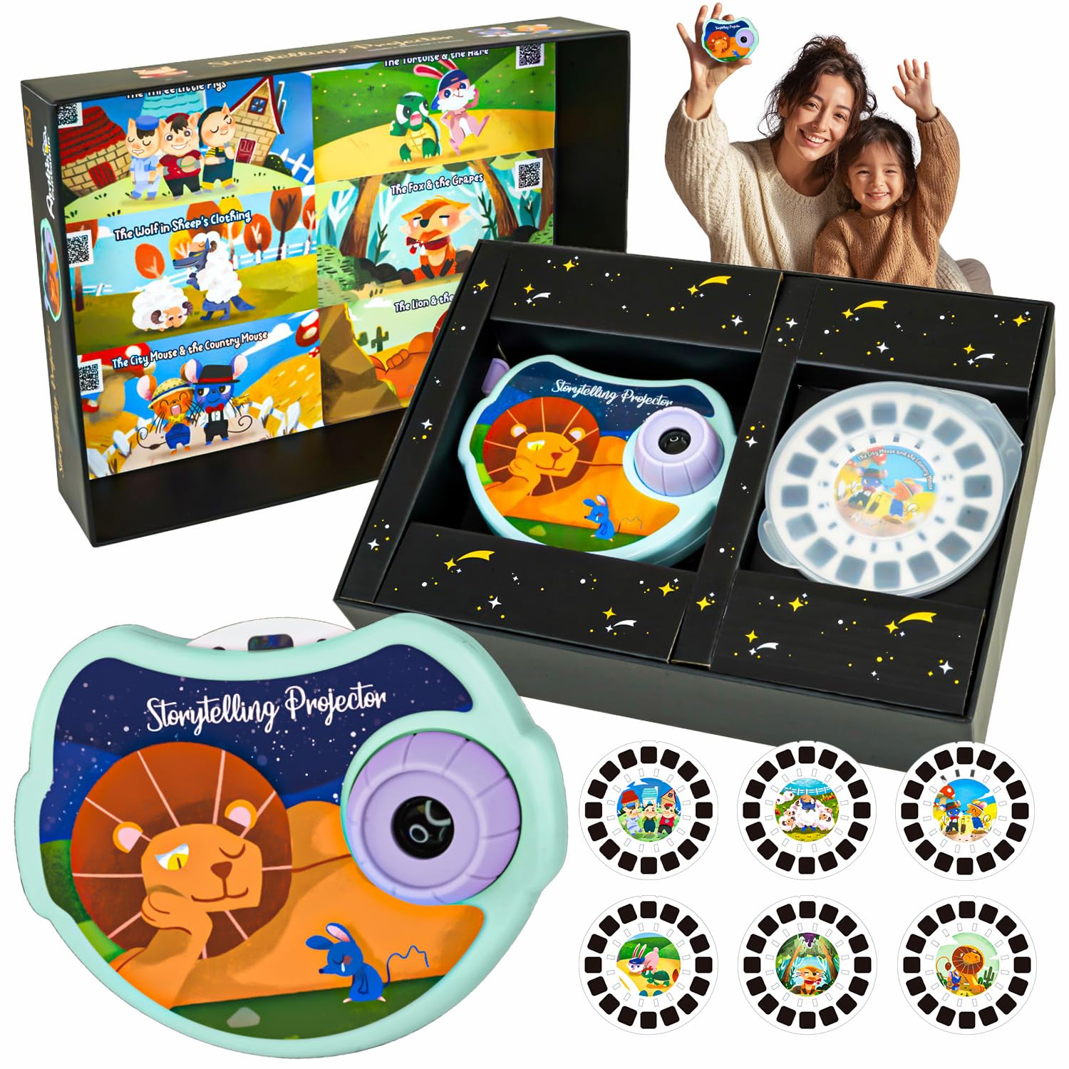 Photo 1 of SMILESSKIDDO Book Projector for Kids - Storytelling Projector Bedtime Stories, 6 (Aesop Fables) Discs with Clear Projection, Educational Gift Story Toys for 3 4 5 6 Year Old Boys & Girls