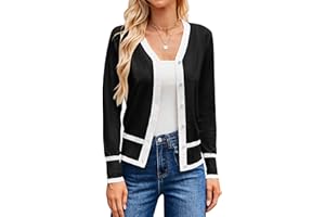 GRACE KARIN Womens Cardigan Sweaters Lightweight Long Sleeve Cropped Cardigan Fall Fashion Outfits Clothes Striped Shrug