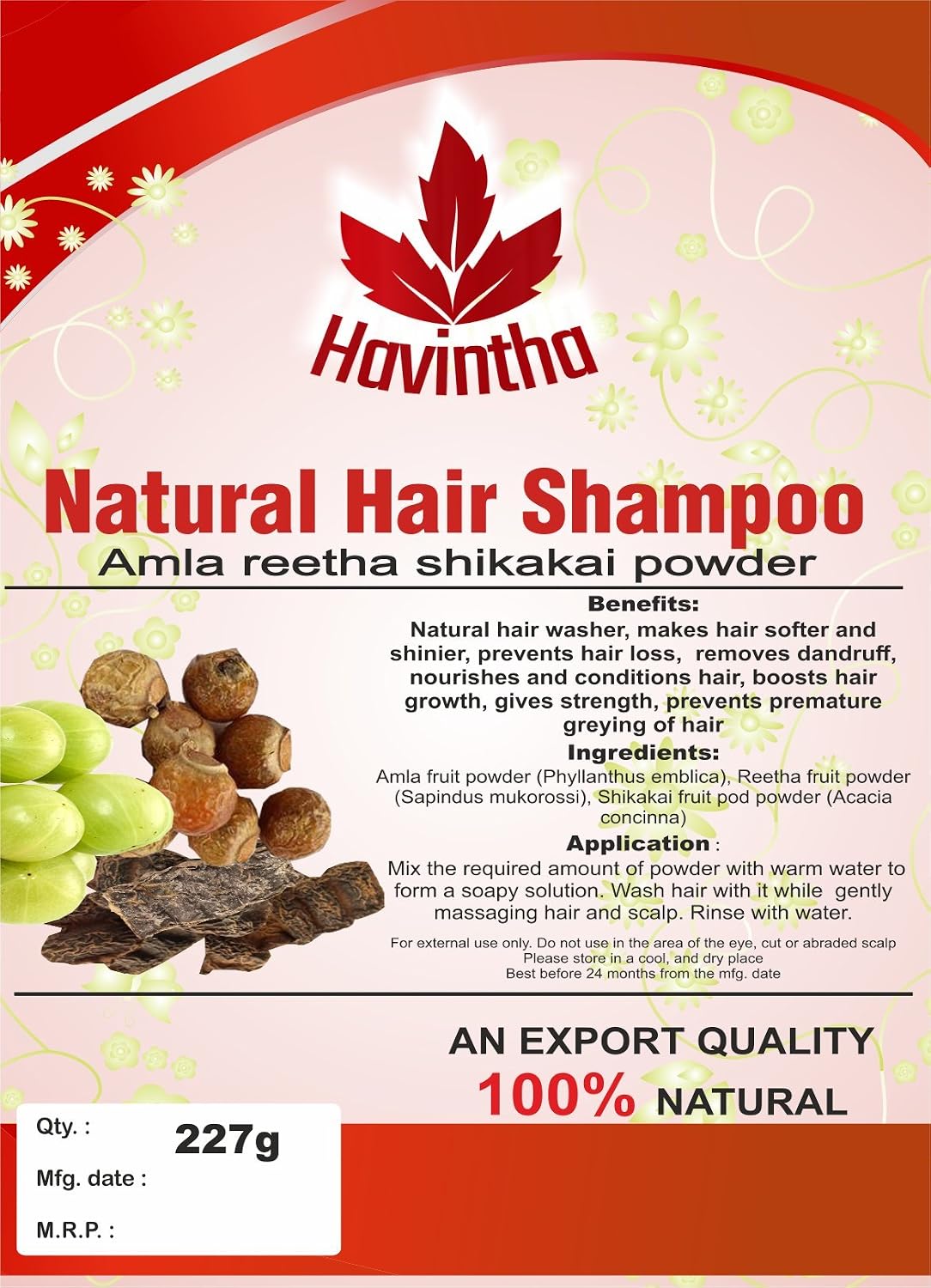 Havintha Natural Hair Shampoo for Hair 8 oz