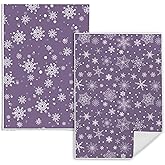 FITIE Purple Christmas Snowflake Kitchen Towels, Farmhouse Christmas Snowflake Dish Tea Towels, Xmas Winter Holiday Decorative Hand Towel for Bathroom, 16x24 Inch Set of 2