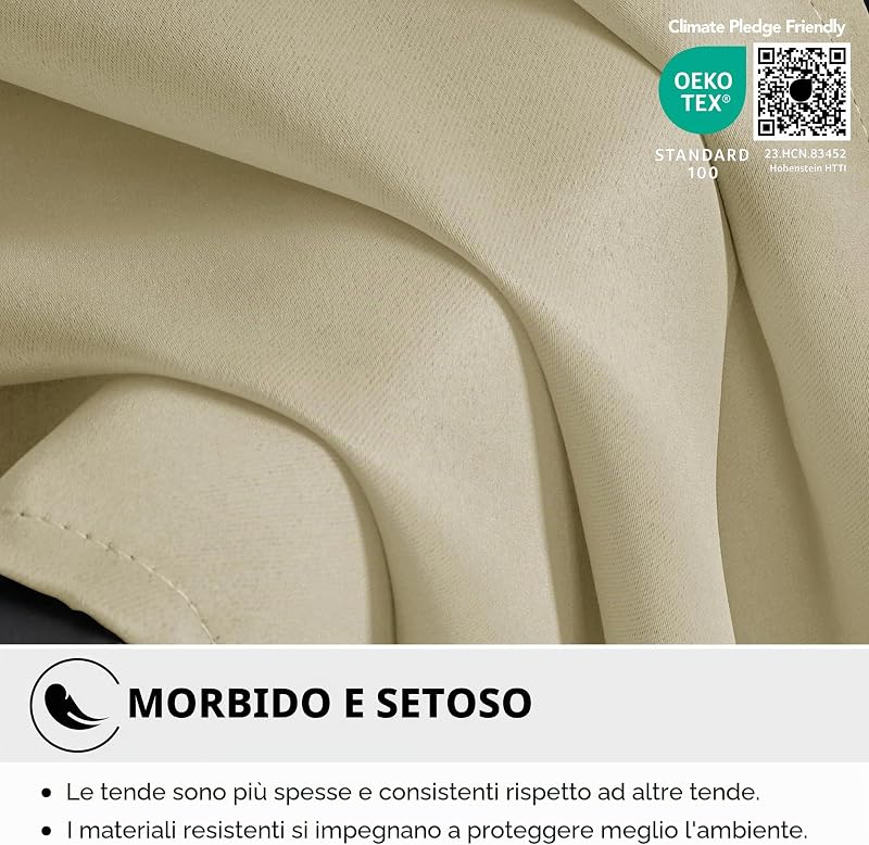 Tende Oscuranti per Interni, 2 Pannelli, 140x245 cm, Beige Scuro — foto 7 di 8