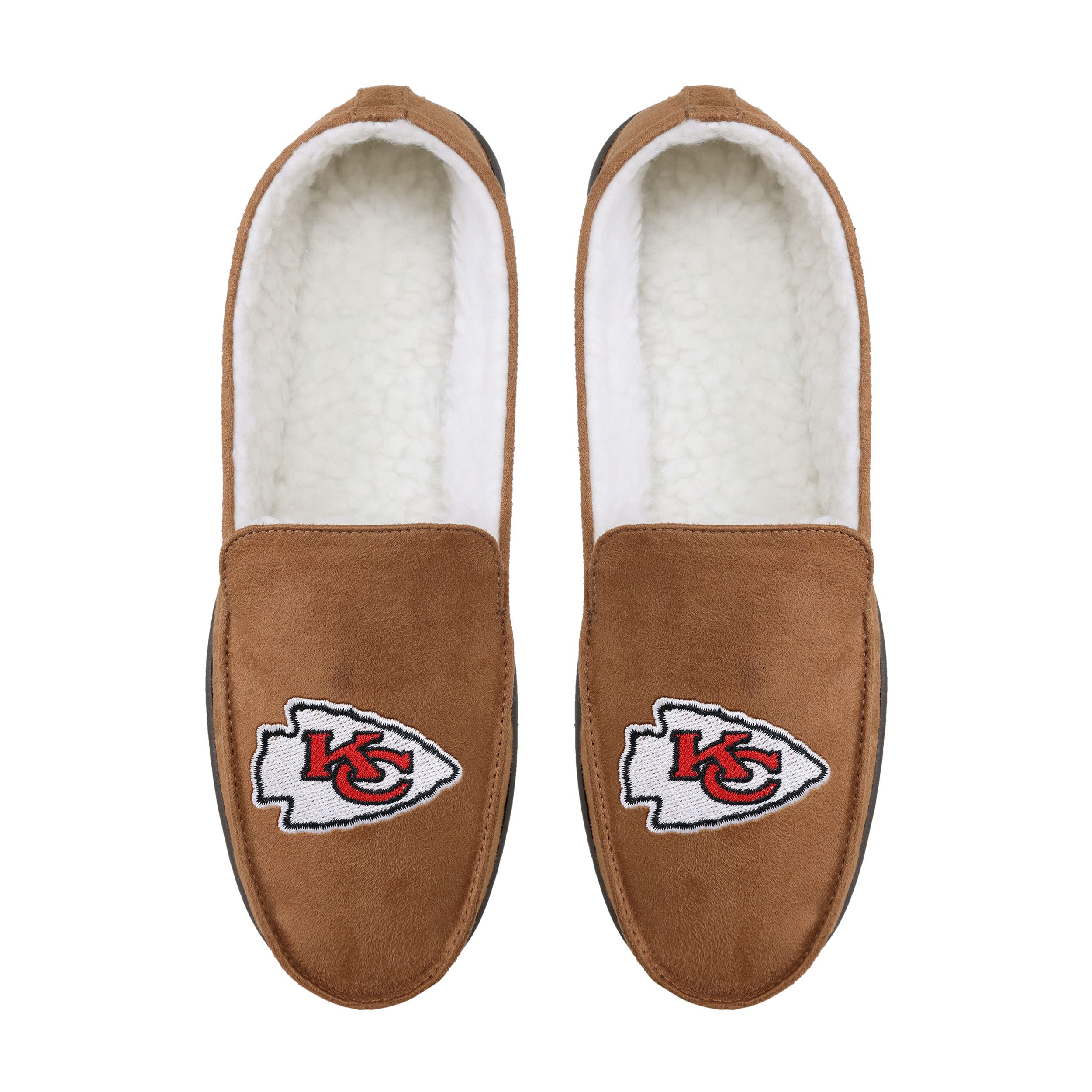 FOCO Kansas City Chiefs NFL Mens Exclusive Beige Moccasin - L