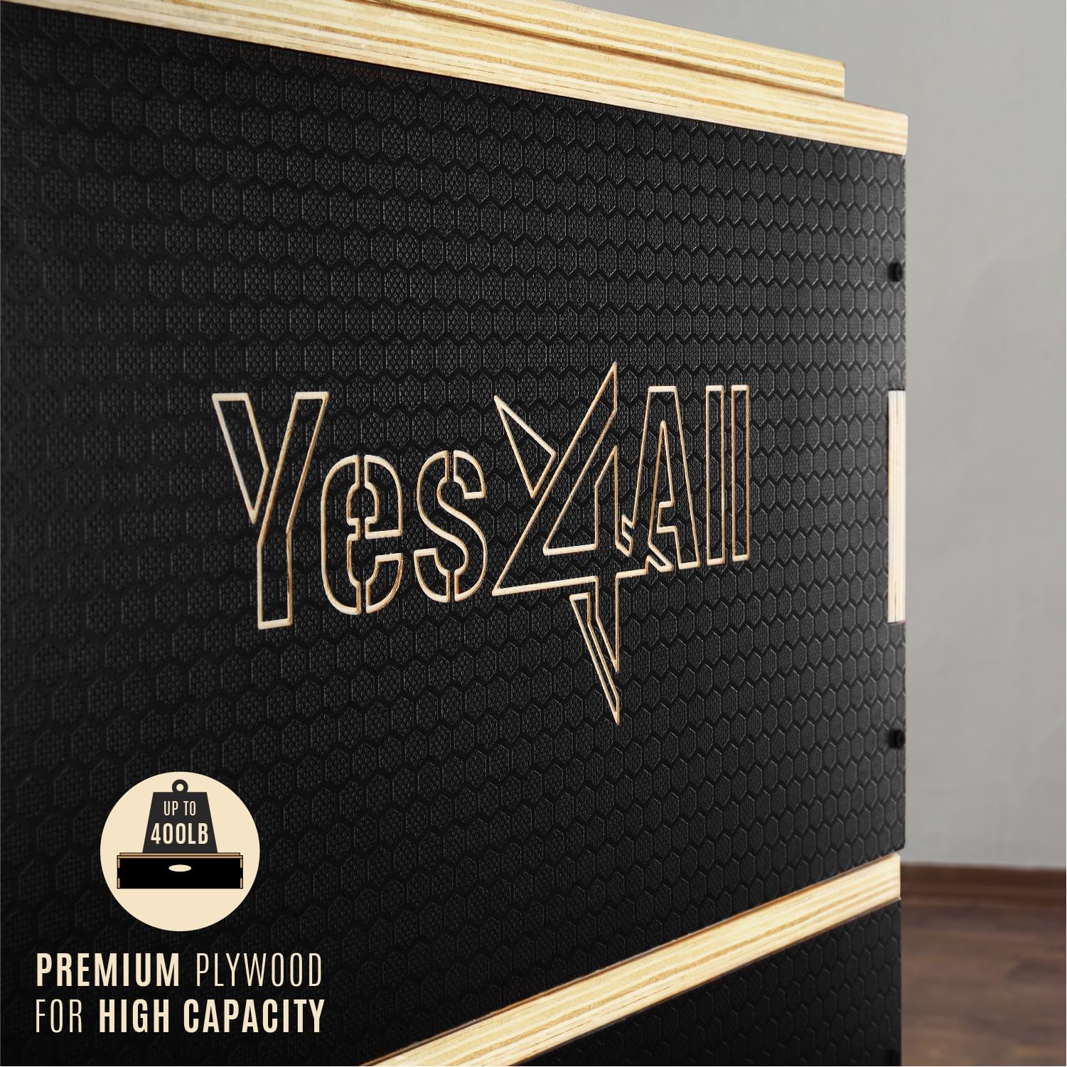 Yes4All 3 In 1 Wooden Plyo Box, Plyometric Box Platform For Jump Training, Jump Boxes For Home Gym Exercise And Outdoor Workout