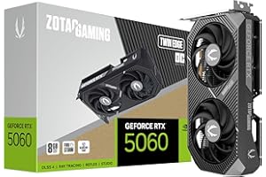 ZOTAC Gaming GeForce RTX 5060 Twin Edge OC DLSS 4 8GB GDDR7 128-bit 28 Gbps PCIE 5.0 Gaming Graphics Card, SFF-Ready Compact 