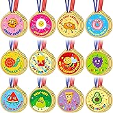 36 Pcs Award Medals Gold Plastic Award Medals Motivational Stickers for Kids Teacher Reward Stickers School Supplies for Sports Party Classroom Motivating and Potty Training Awards (Animal)
