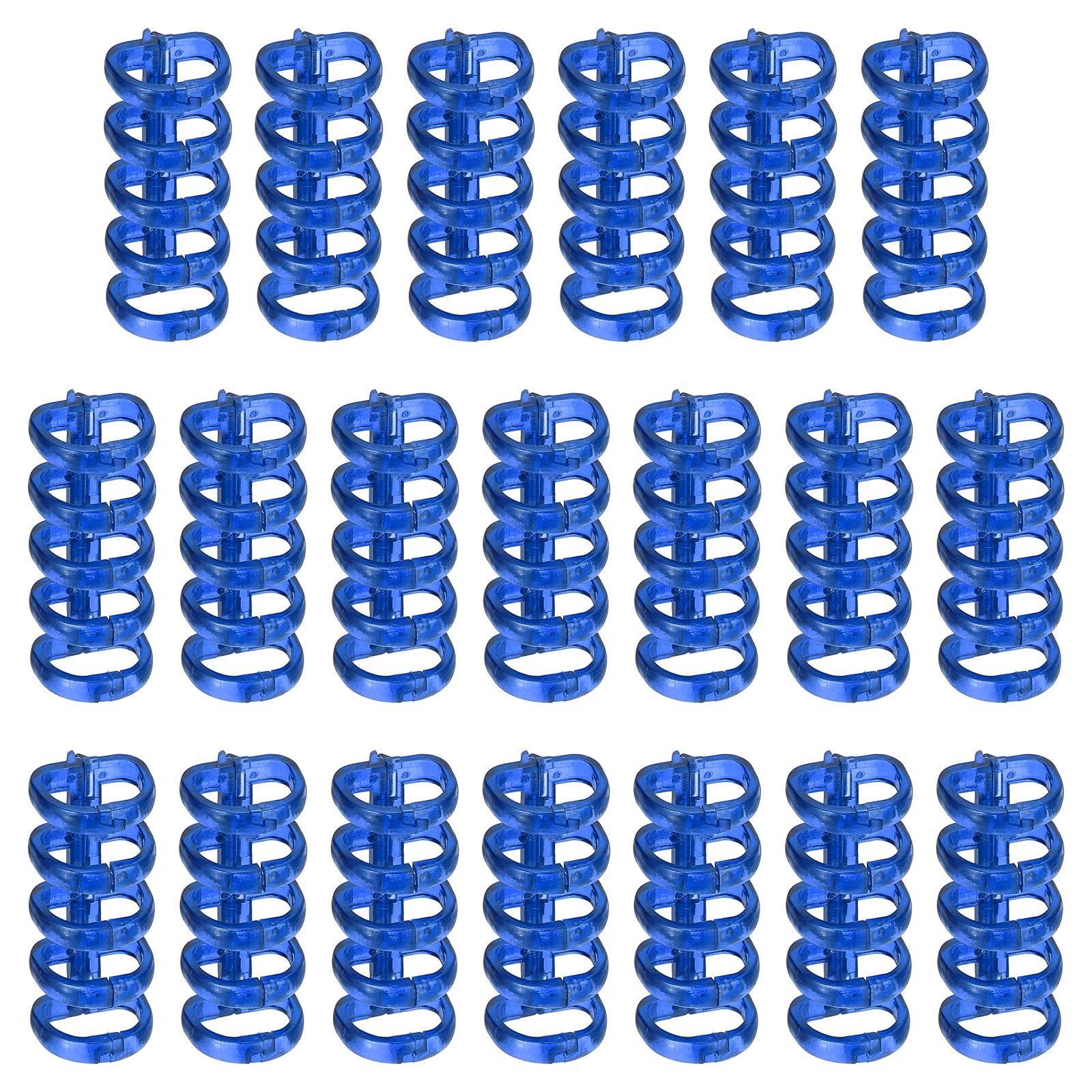 PATIKIL 5-Ring Binding Rings, 1.61"x 0.59"20 Pack Plastic Round Loose-Leaf Rings Comb Folio Binder for Notebook Album and Office Supplies, Old Blue