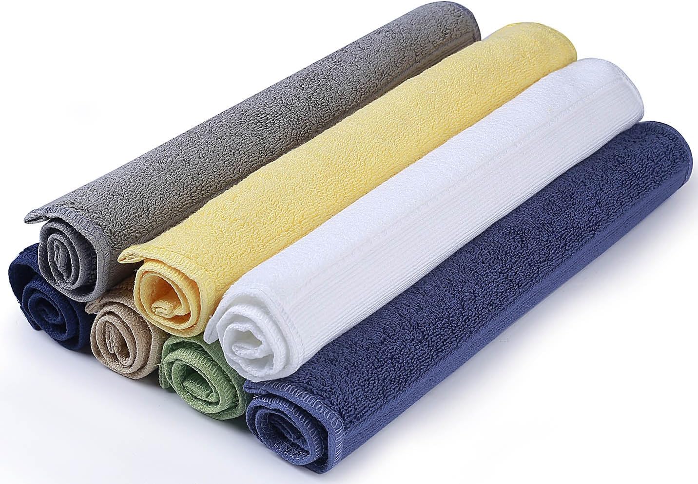 KALIXIN Towels 700 GSM Premium Hotel & Spa Washcloths Set,7 Pack Towels-（13x13Inches）- 100% Cotton,Highly Absorbent & Eco Friendly