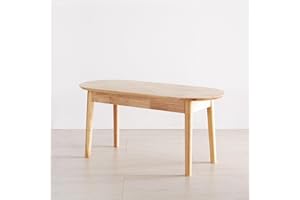 Livinia Aslan 35" Malaysian Oak Round Wooden Dining Bench/Solid Wood Bedroom Entry Way Kitchen Corridor Bench (Natural Oak)