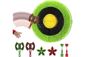 Axe Throwing Target Set for Backyard - Plastic Throwing Axes Game for Adults - Bristle Target Wall-Mounted, 2 ThrowingAxes, 2