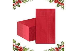 NatNarr 60 Pcs Red Napkins Disposable Christmas Napkins Decorative Paper Hand Towels for Bathroom Dinner Napkin for Birthday, Wedding, Christmas