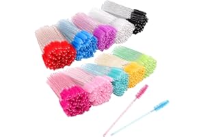 COCIDE 500Pcs Colorful Eyebrow Brush Eyelash Comb Lash Brushes Disposable Mascara Wands Lash Spoolies for Eyelash Extensions Supplies Makeup Applicators
