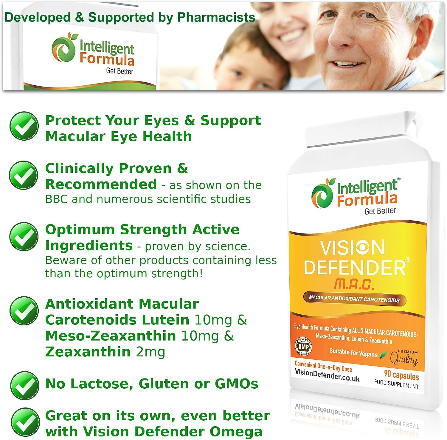 Vision Defender MAC Eye Vitamins Supplement, Triple Carotenoids: Lutein 10mg, Zeaxanthin 2mg & Meso-Zeaxanthin 10mg - Image 5