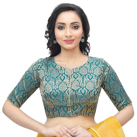 Women Jaquard Stitched Blouse (Green) - D-1005428