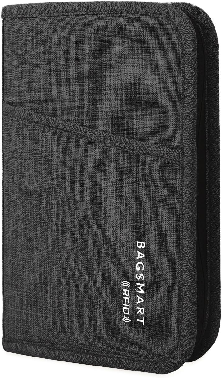  | BAGSMART Travel RFID Blocking Wallet Passport Holder Cover Document Organizer for Men and Women | Passport Wallets