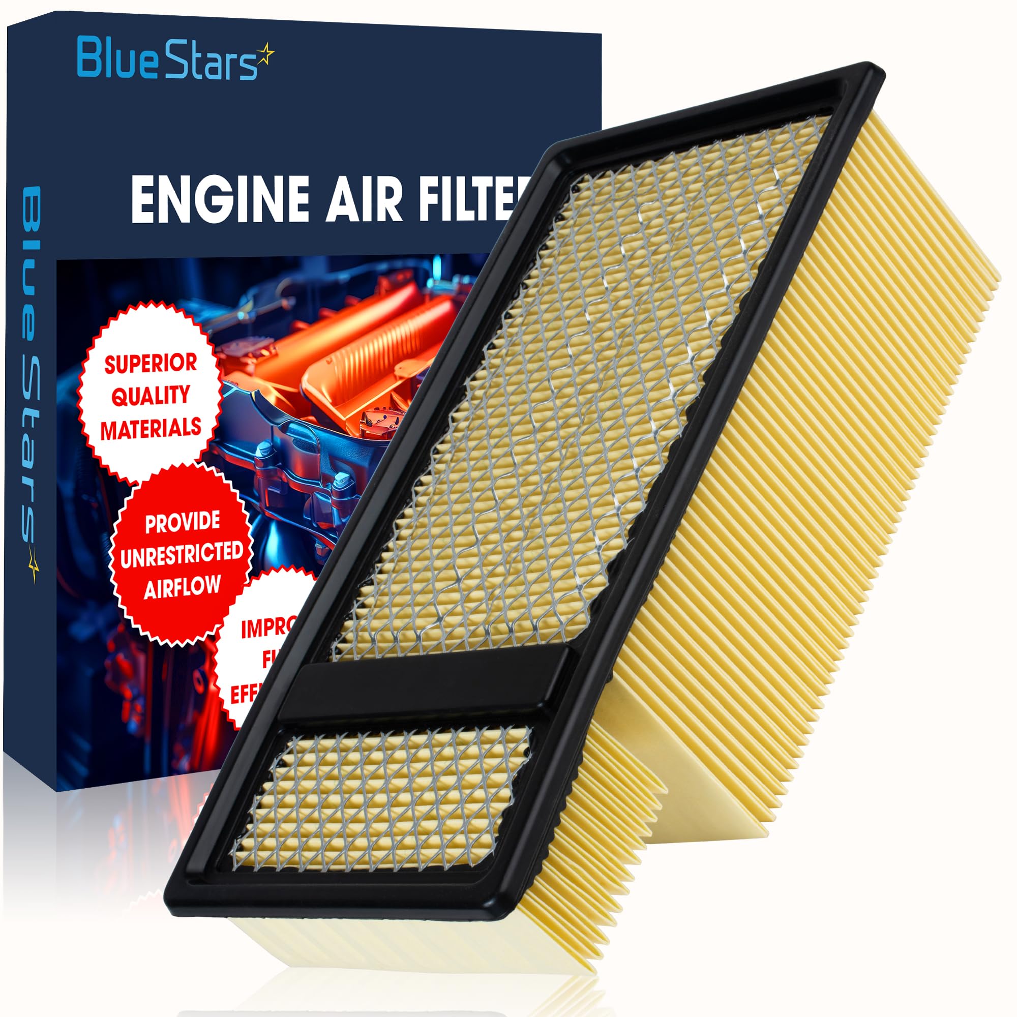 Photo 1 of BlueStars Premium Quality Extra Guard High Capacity FA-1902 Engine Air Filter - Fits Ford F250 F350 F450 F550 Super Duty Powerstroke 6.7L Diesel 2011-2016 - Replaces BC3Z-9601-A FC4Z-9601