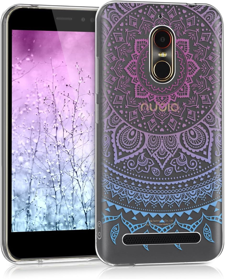 kwmobile Crystal Case Cover for ZTE Nubia N1 Lite TPU Silicone IMD Design Protective case - Soft Mobile Cover Design Indian Sun