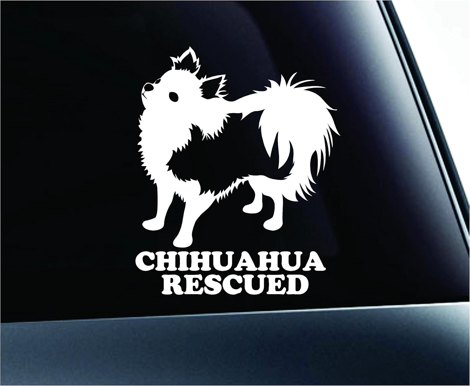 Amazon Com Long Haired Chihuahua Rescued Silhouette Symbol Decal