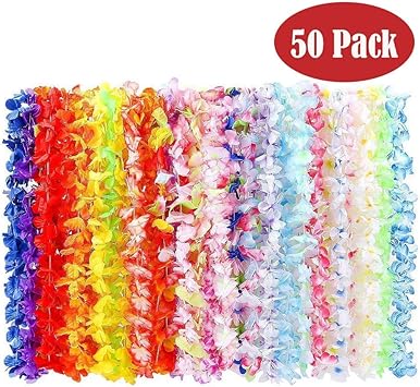Winiron Luau Lei Colore Colliers Hawaiian Fleur Guirlandes Pour