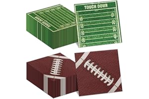 100 Pieces Football Napkins, Football Birthday Party Decorations Disposable Paper Napkins for Football Theme Party Football G