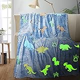 TEHALK Dinosaur Glow in The Dark Blanket for