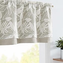 jinchan Linen Valance Kitchen Curtain for Windows