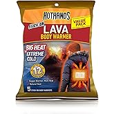 HOTHANDS LAVA - Body Warmers - Up to 12 Hours of Consistent Heat - Bulk Value Pack of Air Activated Warmers - 5 Individual Warmers - Value Pack - Big Heat for Extreme Cold