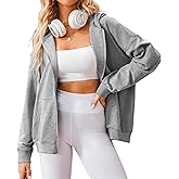 Zeagoo Women's Lightweight Hoodies Full Zip Up Oversized Sweatshirts with Pockets Long Sleeve Thin Casual Hooded Jackets