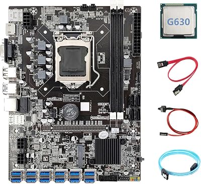 Lodokdre B75 ETH Miner Motherboard 12 PCIE to USB LGA1155 G630 CPU