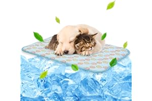 NWK Pet Cooling Mat -27.5’’ X 20’’ Ice Silk Cooling Mat for Dogs & Cats Portable & Washable Pet Cooling Blanket, Car Seats, Beds for Summer (Blue Toy, Medium)