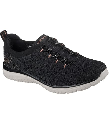 Amazon.com | Skechers Women's 104426Sneaker, Black, 6 US | Fashion