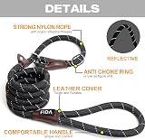 Fida Slip Lead for Dogs 1.8m One Size Reflective Nylon Rope Leash view 2