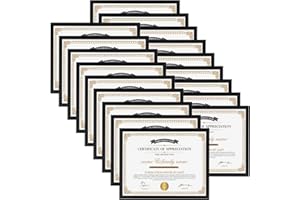 Hoikwo 18 Packs 8.5x11 Black Multi Picture Frames Set, Certificate Frames for Document Diploma Award, Light Weight Bulk 8.5 by 11 Frames Pack for Wall Hanging and Table