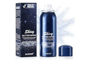 Lezero Body Glitter Spray, Temporary Shiny Hairspray for Face, Hair, Clothing, Long Lasting Quick-Drying Shimmer Mist for St. Patrick's Day, Music Festival Rave, Nightclub Party, Prom, 2oz