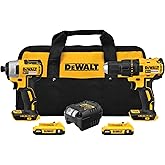 DEWALT 20V MAX Cordless Drill, Impact Driver, 2-Tool Combo Kit, Brushless, with 2 Lithium Ion Batteries and Charger Included 