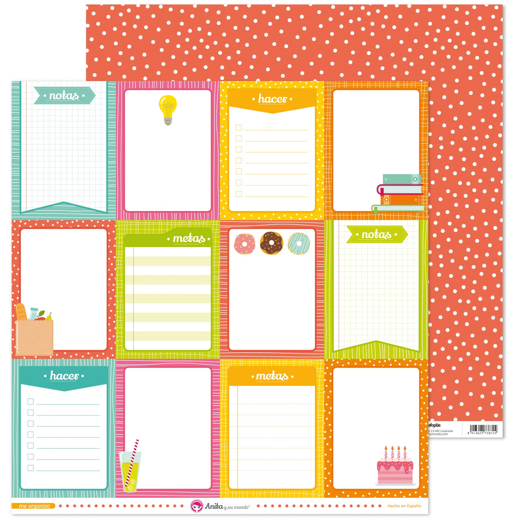 Anita and Su Mundo Collection I Organize Scrapbooking Papers, Paper, Cards, 12" x 12"