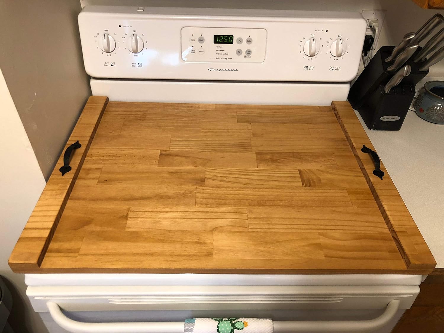 Rustic Stove Top Cover, Wooden Tray For Stove, Wood Stove