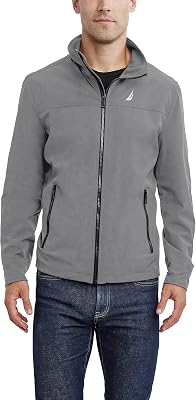 Chaqueta de golf ligera para hombre con cierre completo y elástico para exteriores, Gris nube., XXL