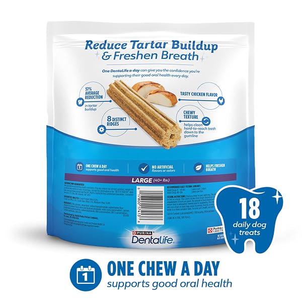 PURINA DENTALIFE DAILY ORAL CARE LARGE DOG TREATS, 20.7 OUNCE